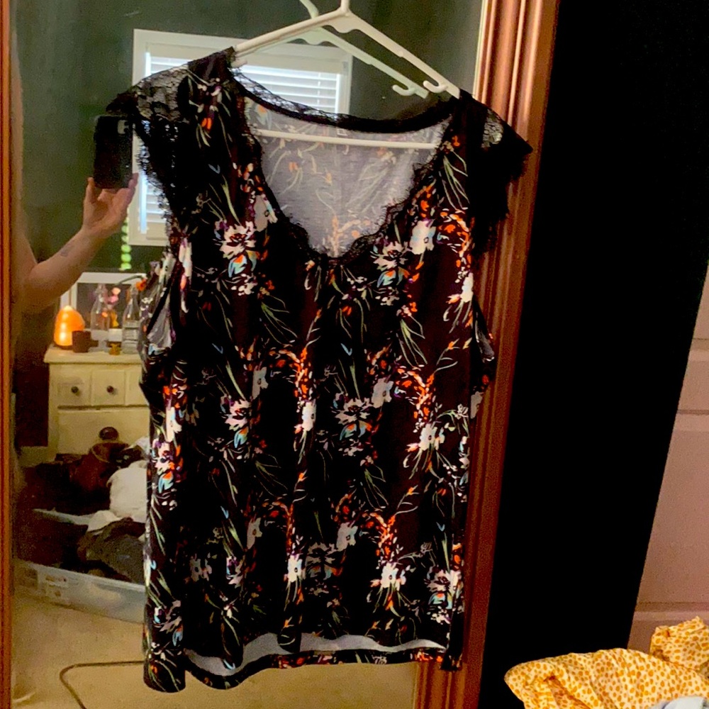 Floral Lace Cap Sleeve Tank